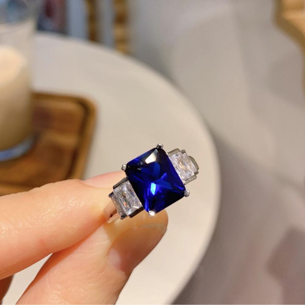 European and American Fashion, Color Treasure Model European and American Popular Simulation Color Treasure Model 8 * 10 Rectangular Ring