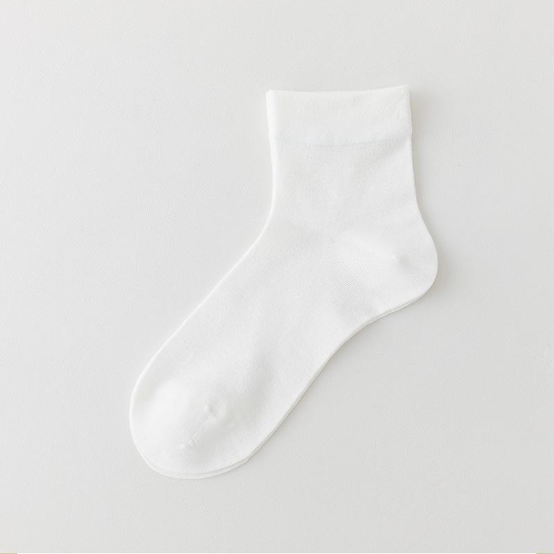 Female Summer Thin Pure Color Breathable Leisure All Match Short Tube Sock