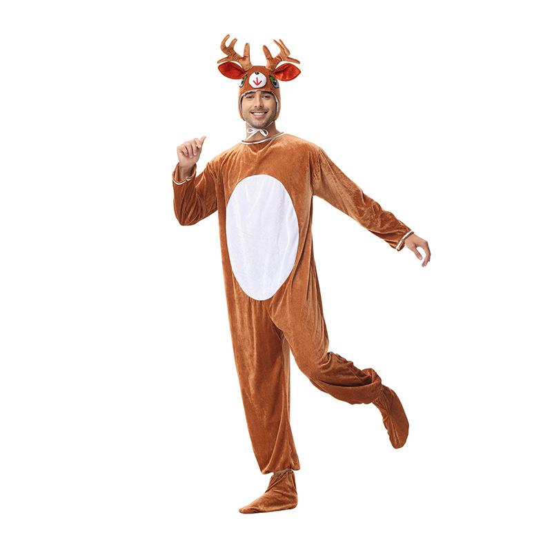 New Halloween Reindeer Onesie Animal Role-playing Costume for Men and Women