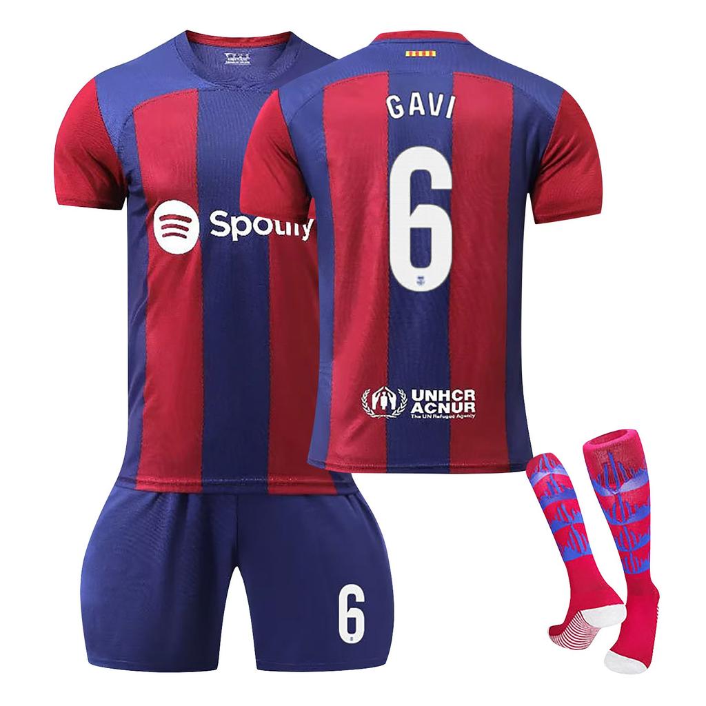2324 Barcelona Home Football Jerseys Shorts Socks Set New Season Shorts Socks Adult Kids Size Set
