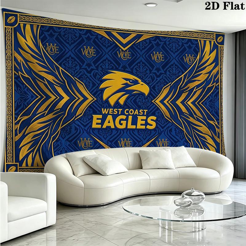 West Coast Eagles Wall Tapestry Aesthetic Wall Hanging Printed Fabric Blanket Decorative Tapestries for Bedroom Living Room Home Decor