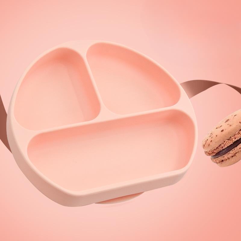 Baby Einteilige Silikon Saugbecher Schüssel Kinder Essen Trennteller Anti-Tropf und Bruchfest Adsorptionsgeschirr
