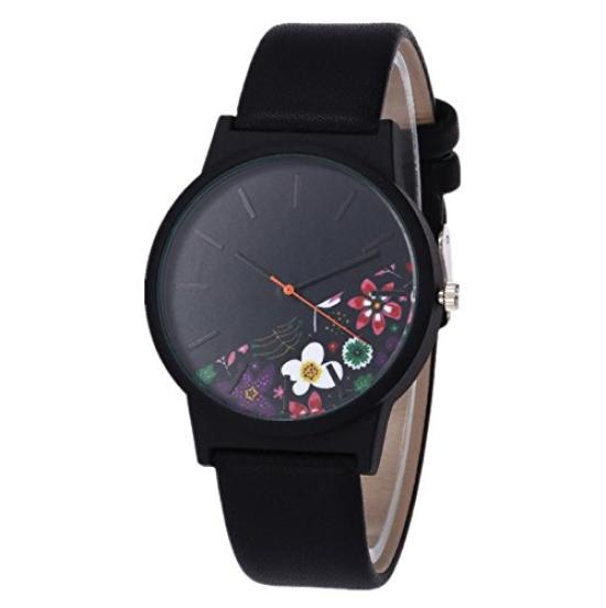 ZooooM Floral Design Two-Tone Quartz Watch, Fashionable and Casual, Perfect Gift for Men and Women (Green) ZM-WATCH2192-GR