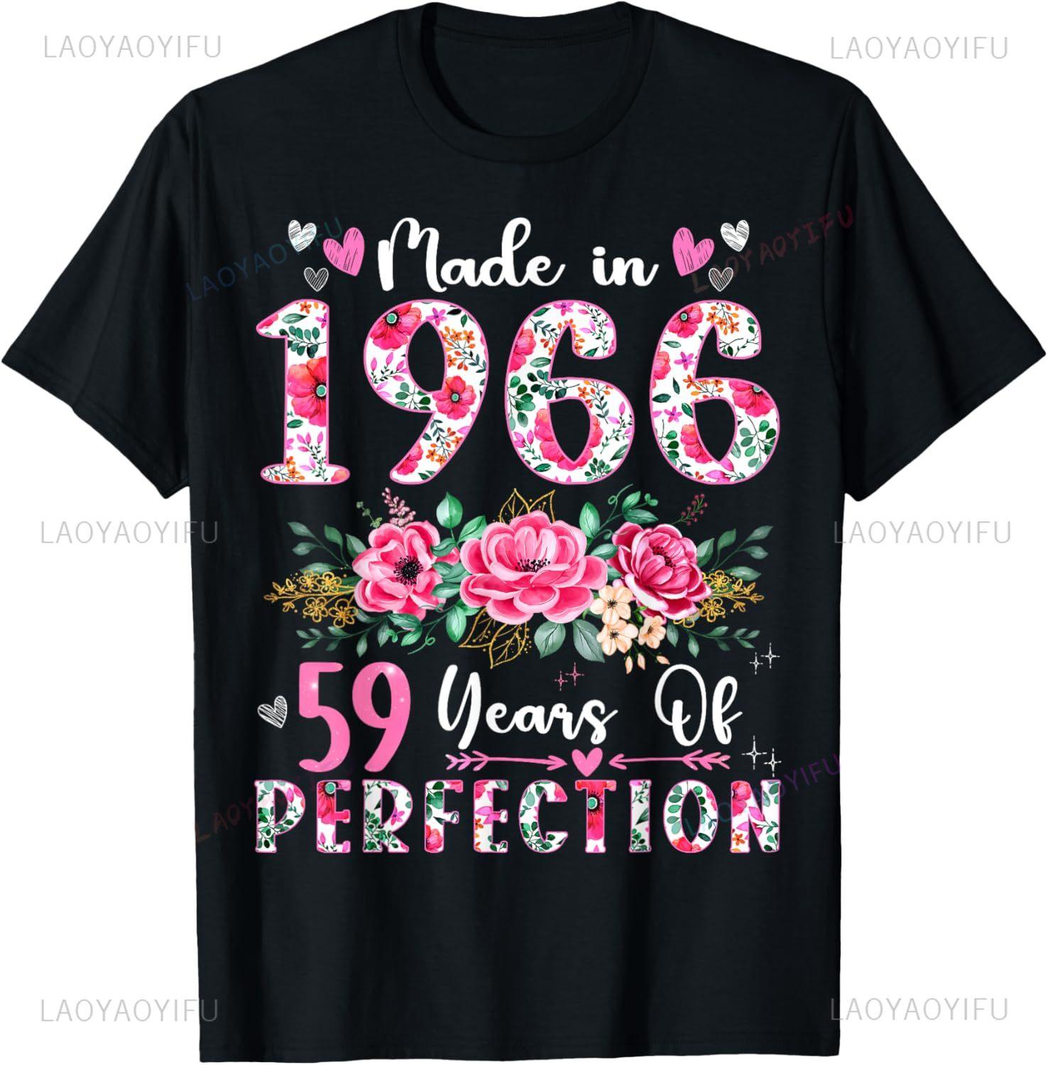 

Винтажные подарки на 59-й день рождения 1966 года для мужчин и женщин, футболка для 59-летних, графические футболки с индивидуальной печатью, винтажная футболка, Ropa Hombre 4XL