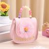 Cute Flowers Children's Handbags Messenger Bag Sweet Girls Pearl Shiny Kids Shoulder Bag Cartoon PU Leather Crossbody Bags