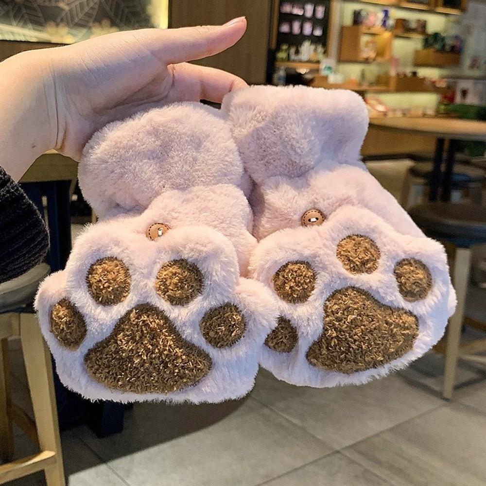 

Half Finger Winter Gloves Windproof Skiing Gloves Full Finger Gloves for Outdoor Cycling Skiing рожевий