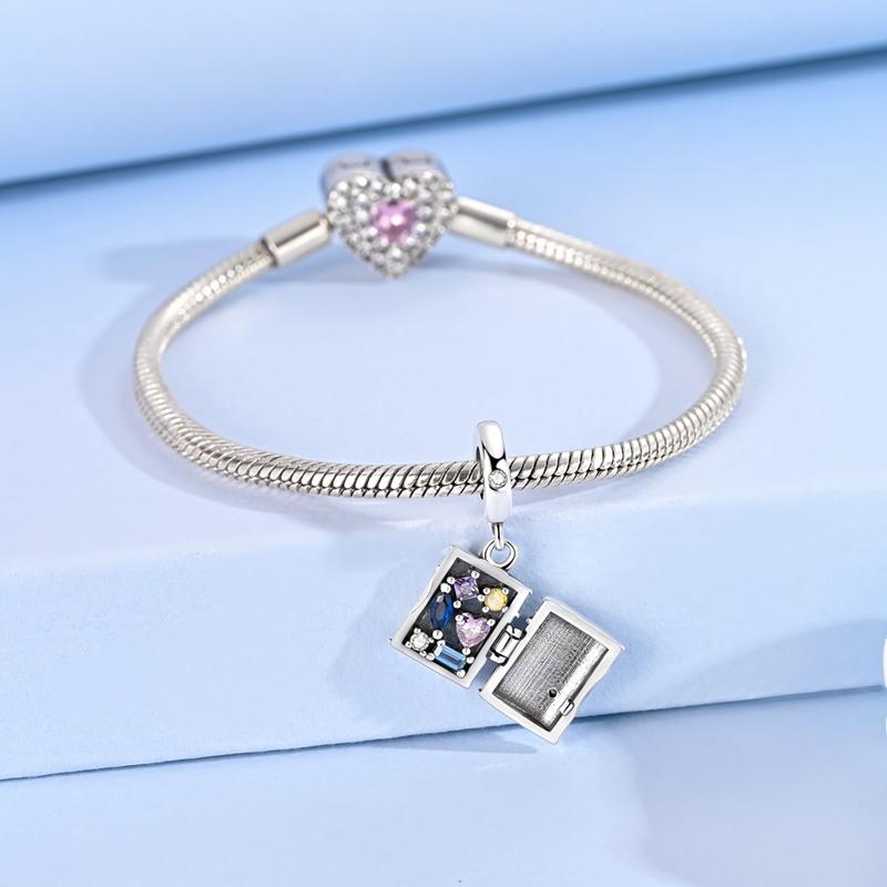 Copper Charm Bead Openable Safe Deposit Box Pendant Fit Original Bracelets Necklace Diy Accessories Women Jewelry Gifts