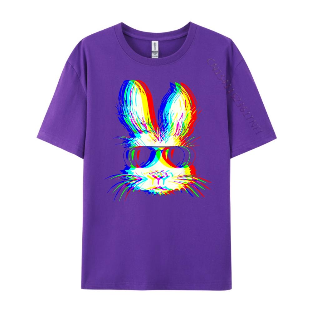Bunny Trippy Vaporwave Easter Techno Rave Edm Music Party Oversized T Shirt Mens Designer Clothes Loose