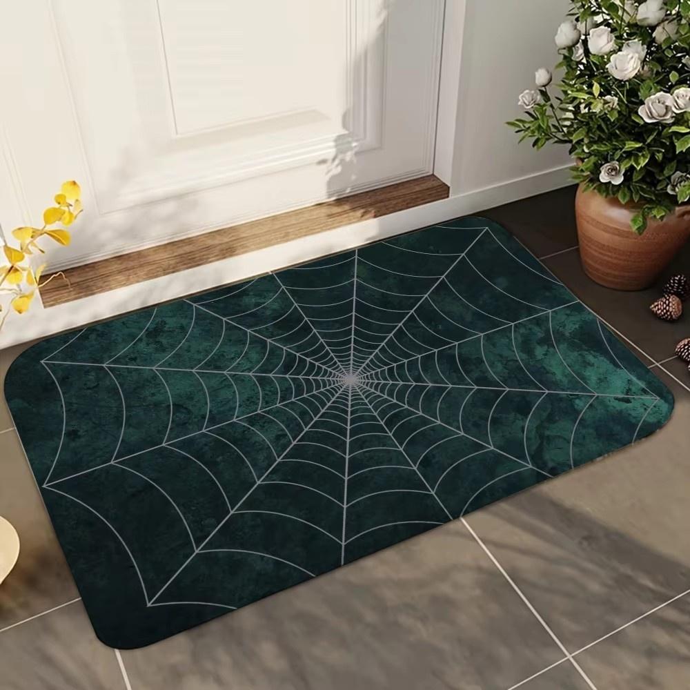 Halloween Spider Mat Non Slip Doormat Living Room Bedroom Kitchen Mat Polyester Easy Care Home Decor Rug Soft Carpet