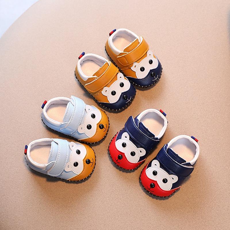 Spring/Autumn Style Baby Wrapped Shoes, Soft-Soled Unisex Infant Shoes, Pre-Walking Shoes for Boys and Girls, Small Leather Pre-Walking Shoes.