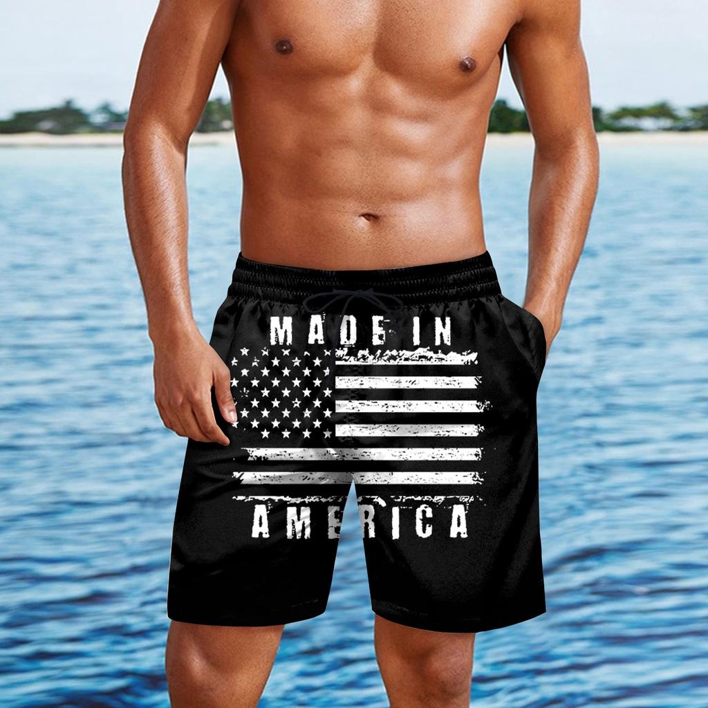 Men's Independence Day Print Casual Fashion Shorts Men's Printed Loose Breathable Shorts