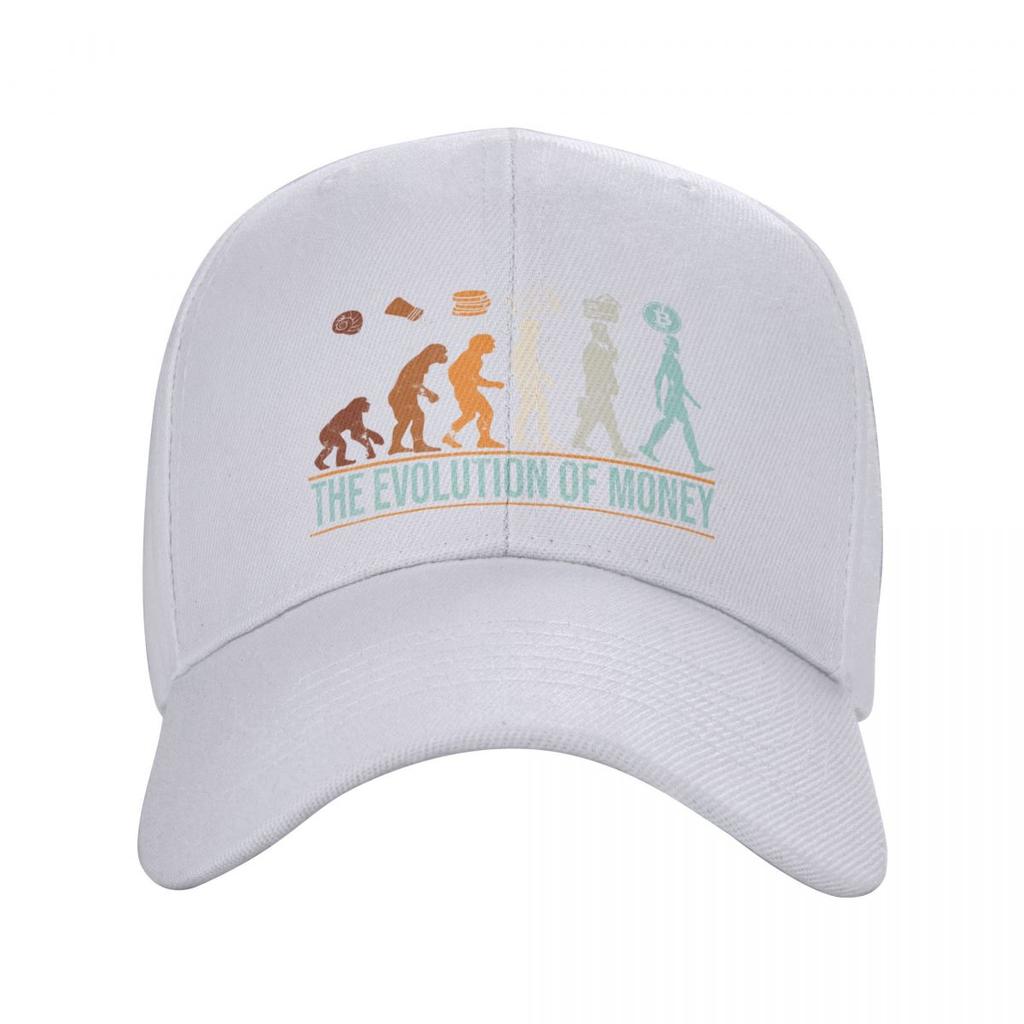 Classic Evolution Of Money Bitcoin Baseball Cap Unisex Women Breathable BTC Crypto Coins Dad Hat Sun Protection