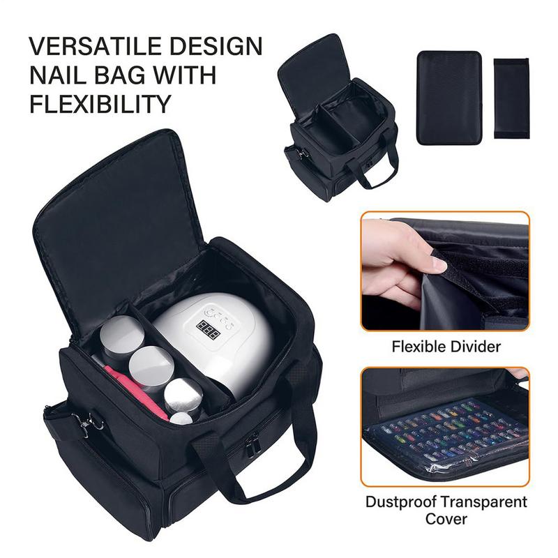 70 Bottles Nail Polish Organizer Bag fabric cloth Cosmetic Handbag Organizer Storage Case Travel Carrying for Nail Stuff & Tools