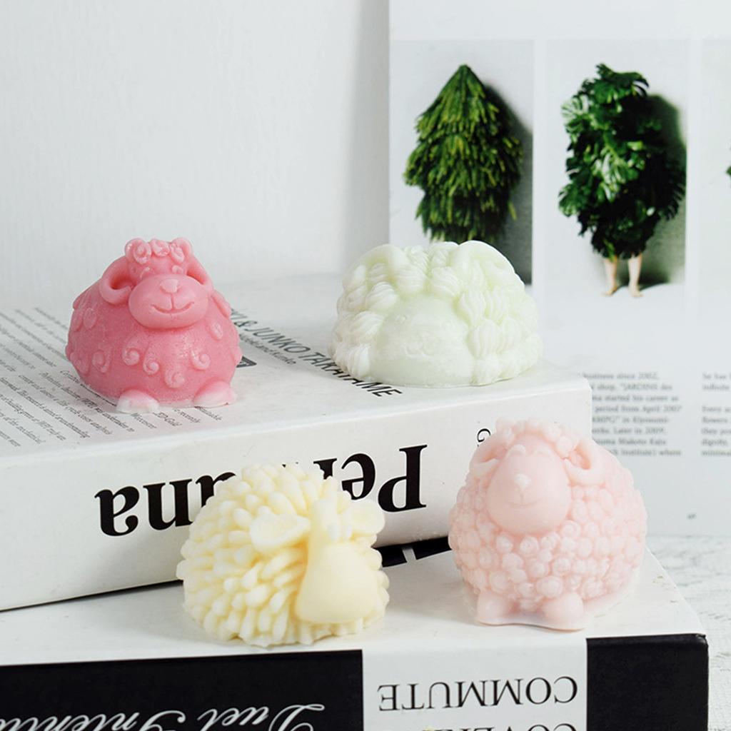 Cute Sheep Silicone Candle Mold DIY Resin Craft Making Handmade Soap Clay Plaster Baking Cake Decorating Tools