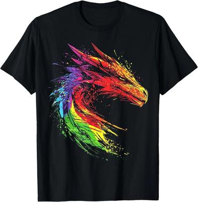 Dragon Painting Animal Art Abstract Colorful Dragon T-Shirt