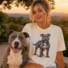 Pitbull Line Art Shirt, Minimalist Scribble Pittie Sketch Tee, Abstract Dog T-Shirt, Pit Bull Mom Gift, Artsy Dog Tee
