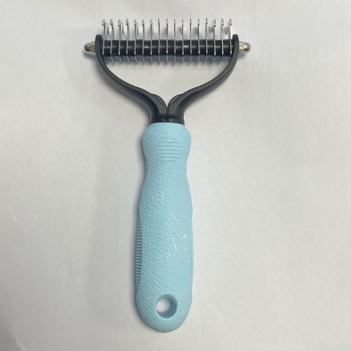 Double-Sided Stainless Steel Pet Deshedding and Detangling Comb for Cats and Dogs 420J2 Stainless Steel + PP + TPR