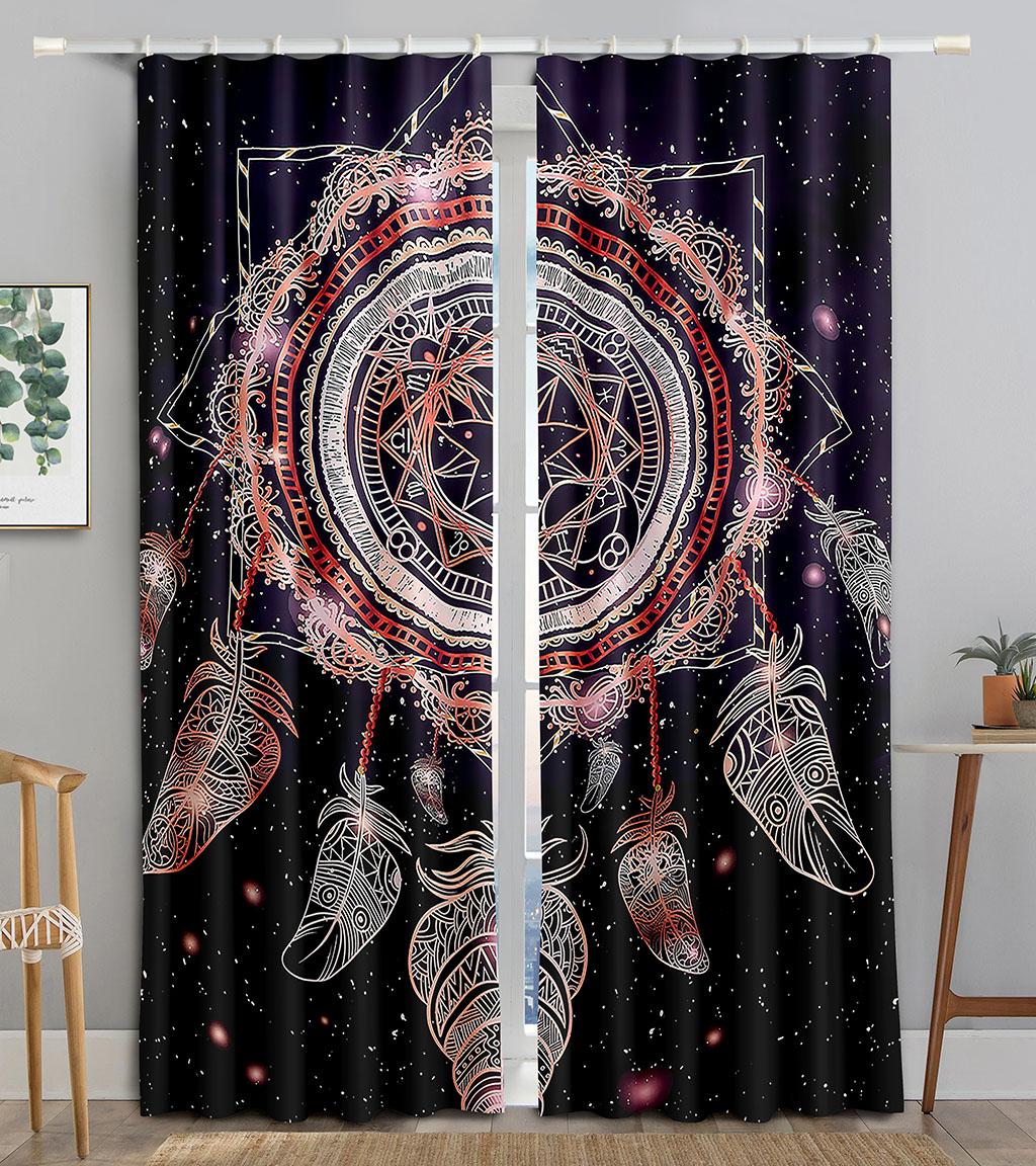 

Готовые роскошные шторы на окна в виде ловца снов с тентом для детей, спальни, гостиной, ванной комнаты, кухни, двери для прихожей Home2Pieces W50 X H130(CM)X2&Grommet Top