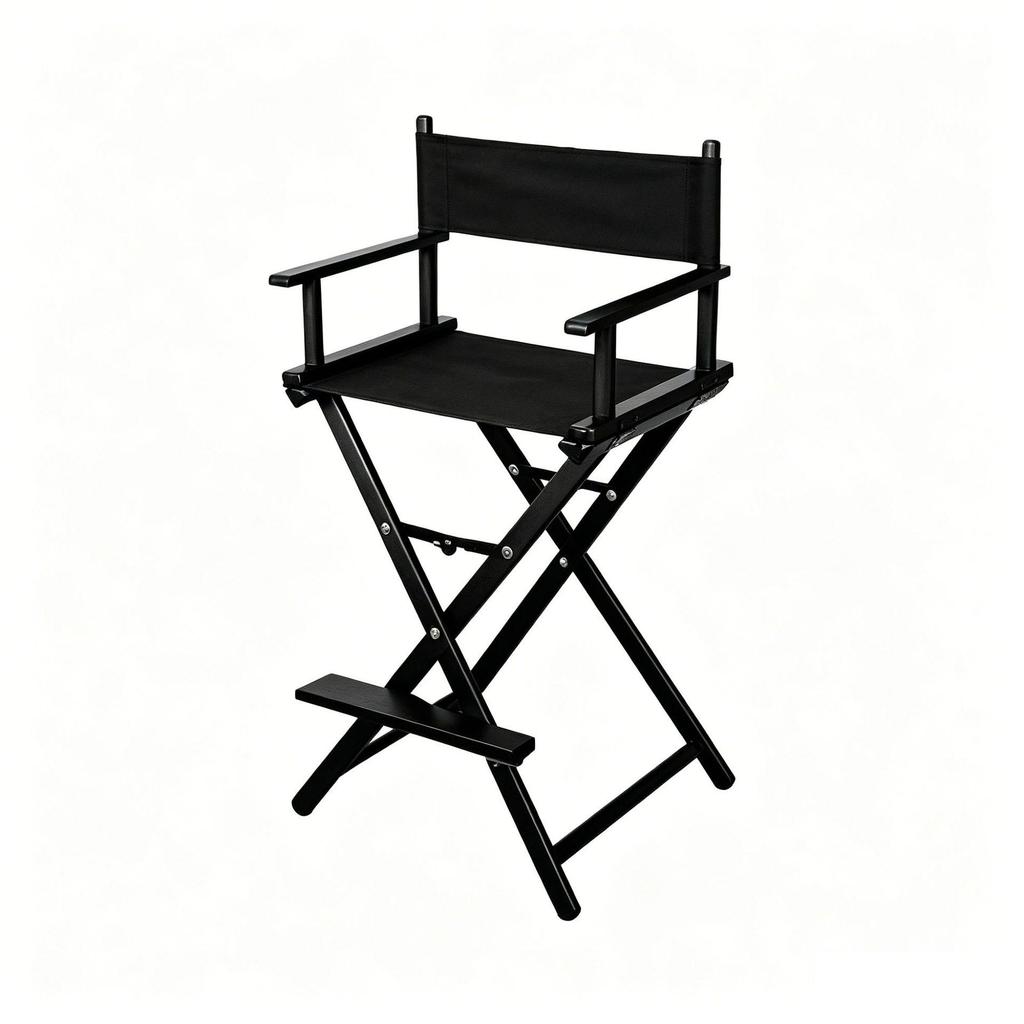 Foldable Aluminum Makeup Chair with Pillow, High Back, Outdoor Portable Hairdressing Chair