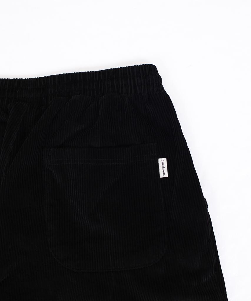CAMEL WORK Wide Corduroy Cut Cargo Pants (Black)