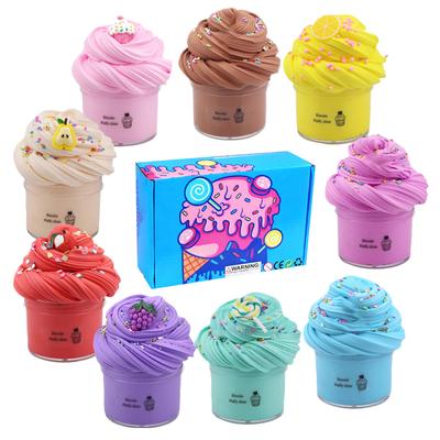 9 Parça Tereyağlı Kek Slime Seti Yumuşak ve Yapışkan Olmayan Slime Seti Erkekler ve Kızlar İçin Parti Hediyesi