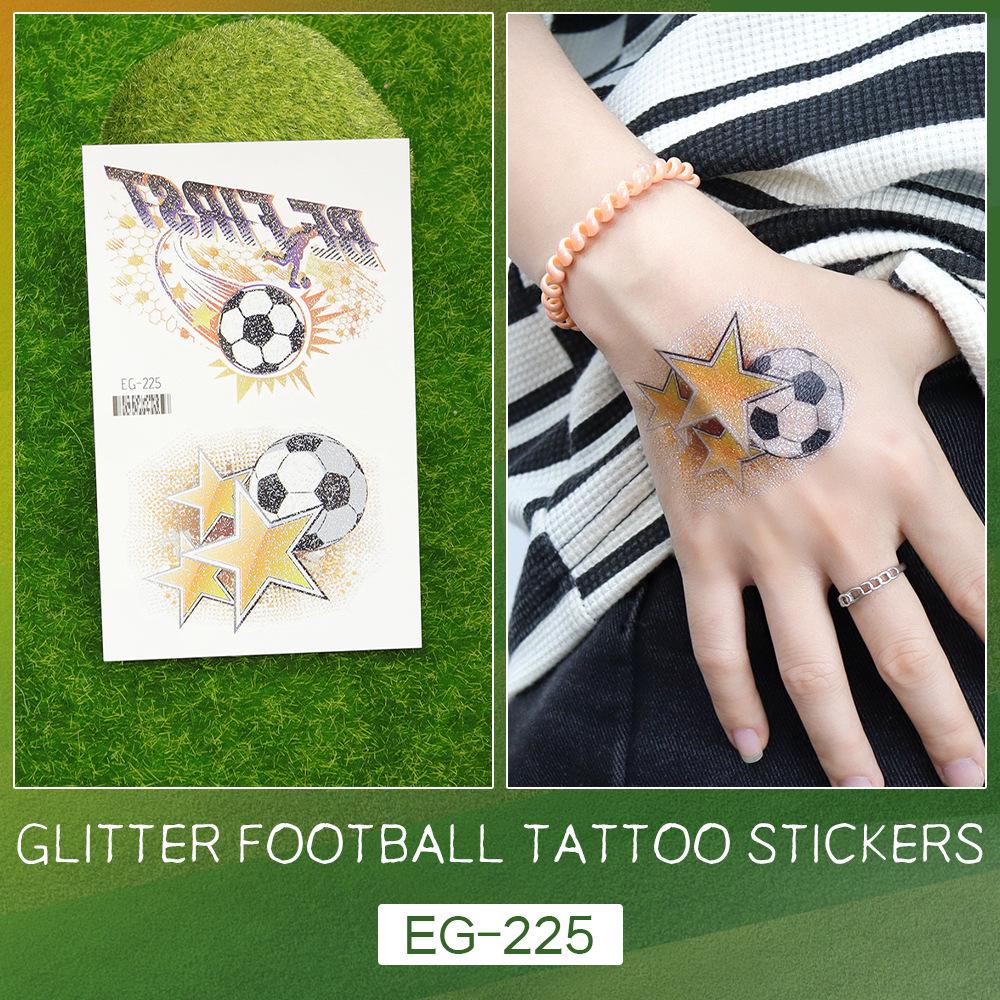 2026 World Cup Waterproof Glitter Football Face Tattoos