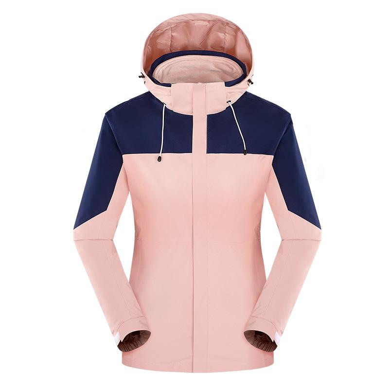 Men’s and Women’s Waterproof Three-in-One Outdoor Jackets: Autumn/Winter Collection L вишневый розовый