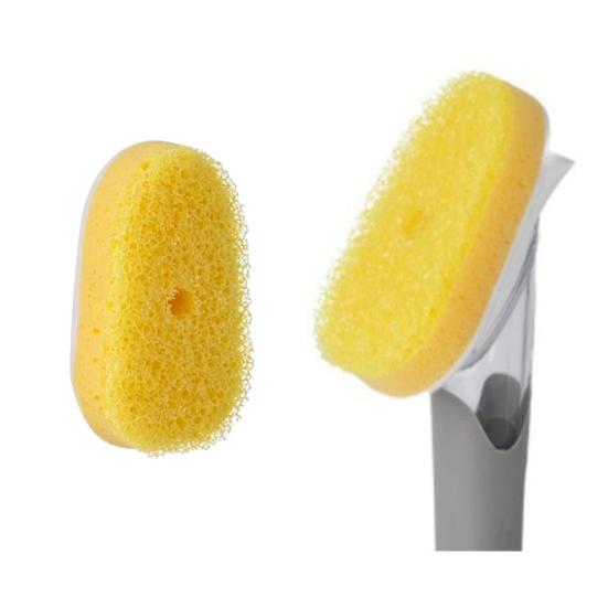 Utility Room Scrubbing Refills Replacement Sponge Head, High Density Non Scratch Pad, Scrubber Easy Push to Replace Durable Cleaning Tool for Kitchen