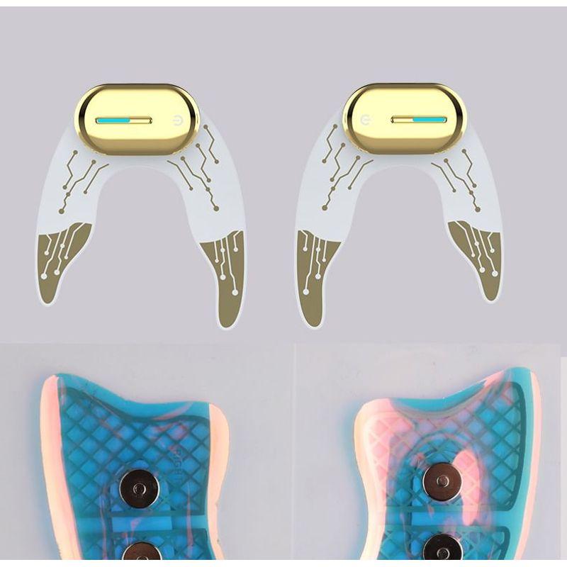 Beautyronics - Massaggiatore Facciale EMS Ricaricabile USB Antirughe / Cerotto Occhi / Cerotto Viso / Telecomando / Set
