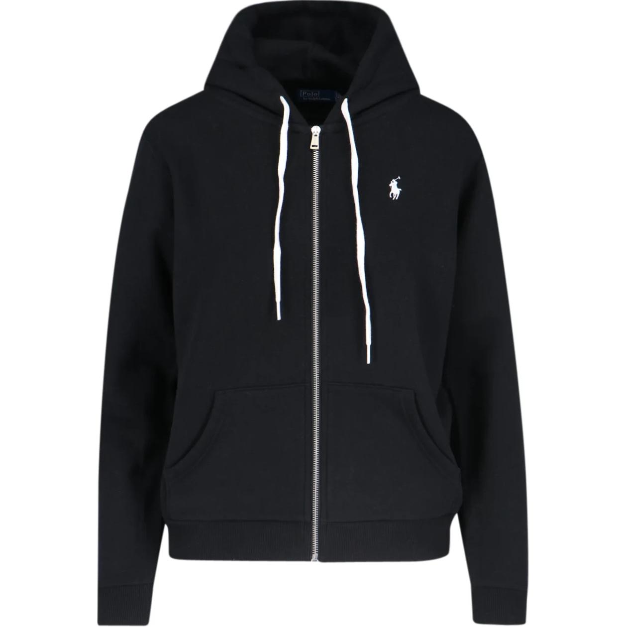 

Polo Ralph Lauren Solid Color Hooded Loose Fit Zip Long Sleeve Jacket Women jackets Black 211943008-003 M