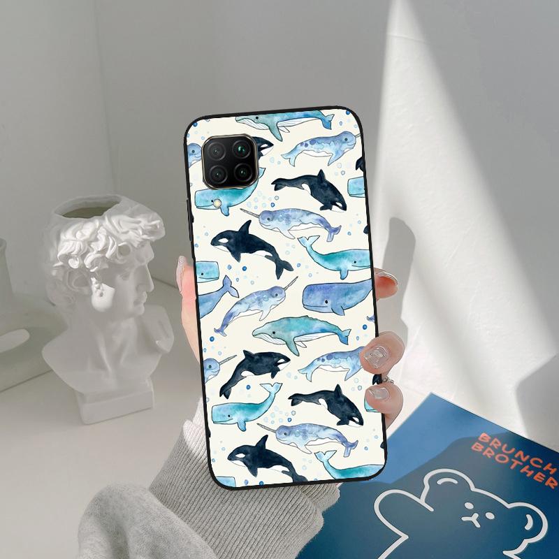 Orcas Killer Whales For Huawei Nova 11i 12i 12s 7i 8i Y73 Y70 Y90 Y60 Y72 Y61 Y91 9 10 SE P30 Pro P40 Lite Case