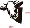 Farm Peeping Cow Cattle, Metal Art Outdoor Garden Pendant Decoration, Peeping Cow Horse Sheep Chicken, Yard Garden Peeking Cow Ornament Steel