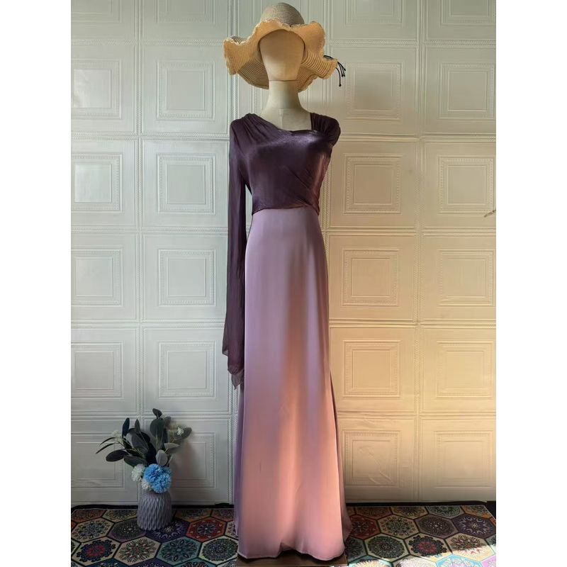 

Мода Ветер Новое поступление Платье с одним длинным рукавом Модное облегающее платье Платье с одним длинным рукавом Maroon L