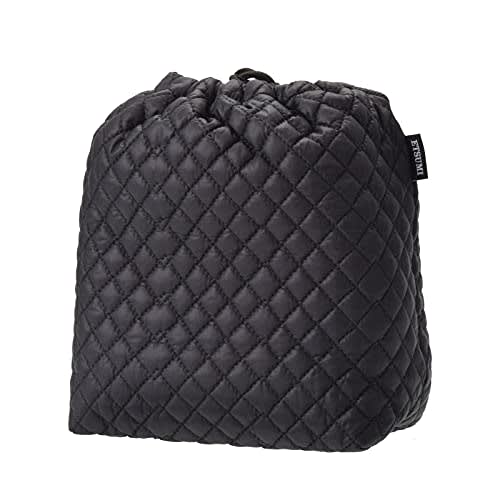 Etsumi Camera Case Quilted Pouch 2 L Black Drawstring Made In Japan VE-5306