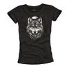 Women's Wolf Head Short Sleeve Shirt Viking Wolf Motif Dogs T-Shirt Women-