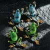 1 Pair Stud Earrings Enamel Dripping Glossy Frog Shape Ear Studs Hip Hop Style 3D Frog Split Design Earrings Jewelry Gift