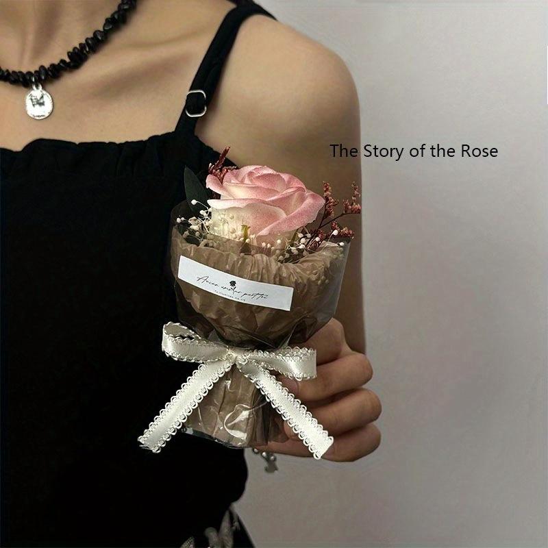 1Pc Mini Pocket Meet Small Bouquet Rose Sunflower Preserved Flowers, for Holiday Home Decoration