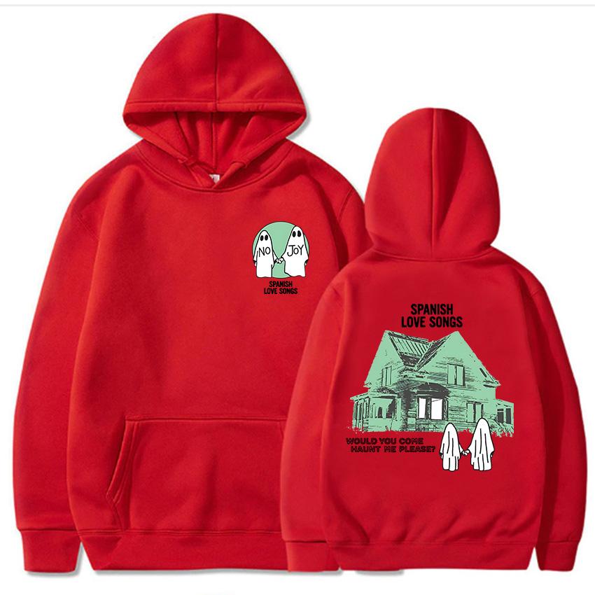 Ghost Cartoon Graphic Hoodies No Joy Spanish Love Songs Sweatshirts Ropa Mujer Sudaderas Kawaii Women Men Clothes Casual Hoodie