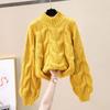 Maglione Corto a Maglia Larga da Donna con Mezzo Collo Alto Autunno Inverno Nuovo Stile Dimagrante Strato di Base Top Alla Moda