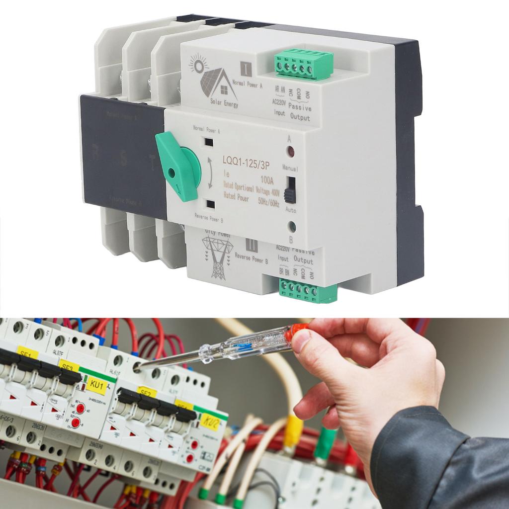 3P Dual Power Automatic Transfer Switch Flame Retardant 100A Power Transfer  AC400V Generator Accessories Transfer