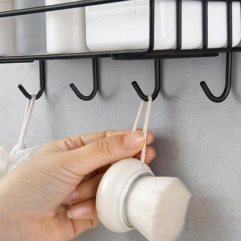 Bathroom Shower Shelf Hanging Black Metal