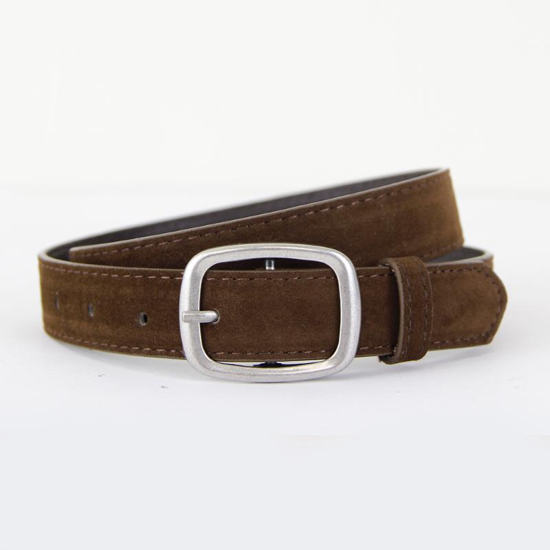 Vintage Women'S Leather Belt With Metal Snap For Jeans Medium Width Minimalist Modern Design Suitable For Various Styles