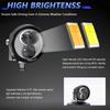 LED Driving Lights 60W 6000LM Motorcycle Driving Fog Lights Waterproof Round LED Spot Lights for Truck ATV UTV SUV Boat 2 Pack