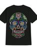 Men'S Casual Crew Neck T-Shirt with Colorful Skull Print