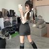 XS Kurzer Rock für zierliche Figuren Streckender und formender Effekt XXS Extra Kleine Größe Eng anliegender Bleistiftrock Herbst Winter College-Stil