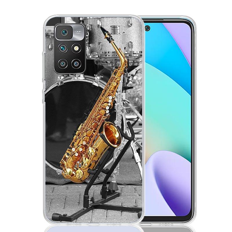 Music Saxophone Instrument Phone Case For Xiaomi 14C 13C 12C 13 12 10 10A 10C 9 9A 9C 9T 8 8A 7 7A 6 6A K70 Pro K60 K40 K20 Redm
