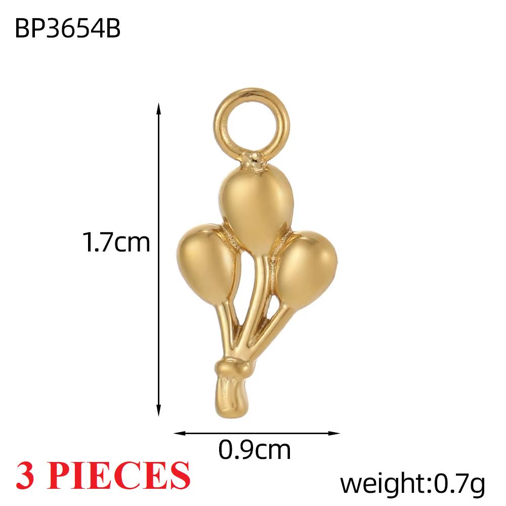 3PCS/LOT CARLIDANA Gold Plated Stainless Steel Charms, Flower Animal Heart Bow Pendants for DIY Necklace Jewelry Making