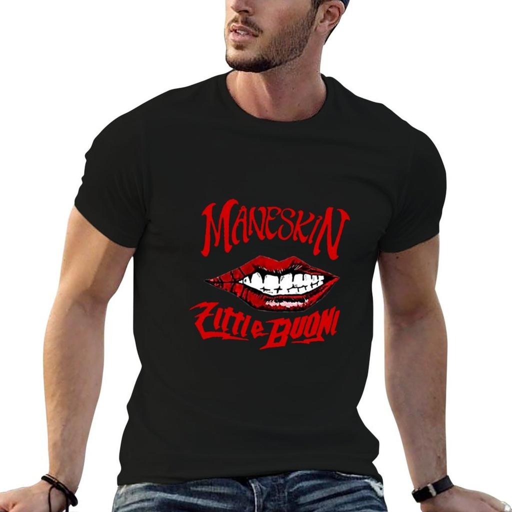 Clothes Italian Combination Maneskin Tshirt 2021 Men Women Loose Tee Shirt Unisex Street T Shirt Cotton Tops T-Shirt Men Black M