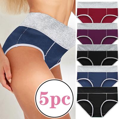 Kadın Seksi Moda Büyük Boy Renkli Yumru Kalça Ekleme Külot 5PC