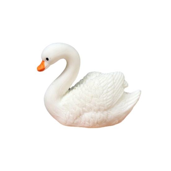 

Miniature Swan Figurine Mini White Swan Resin Statue Realistic Animal Ornament Dollhouse Fairy Garden Micro Landscape E